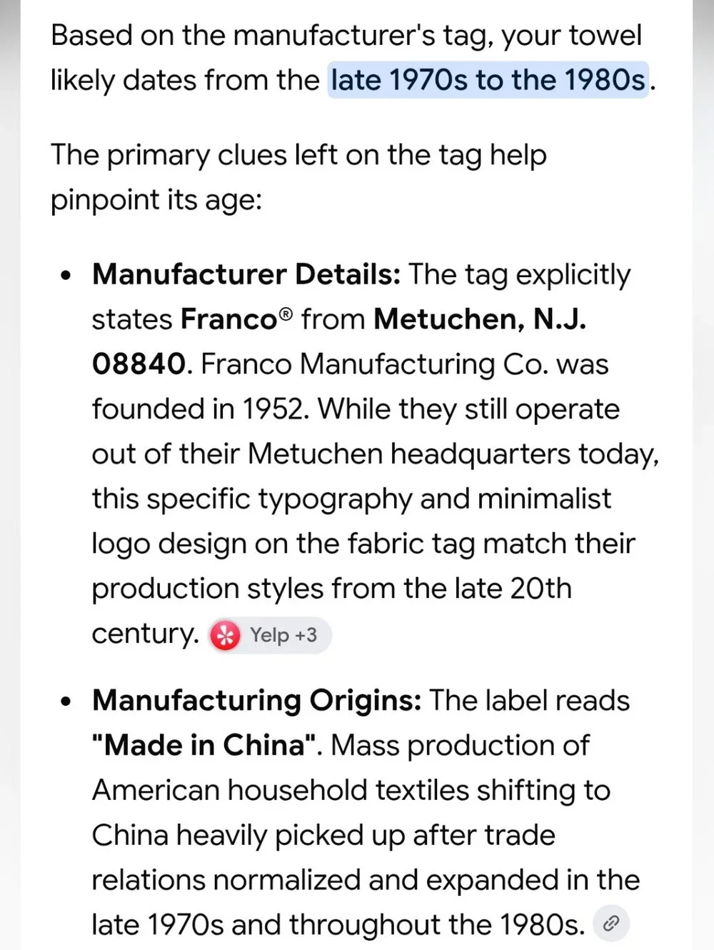 Vintage franco company
